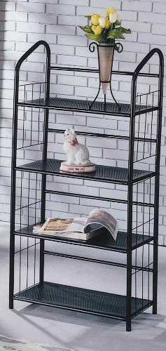 Book Shelf 4 Tier Metal Book Shelves - Black