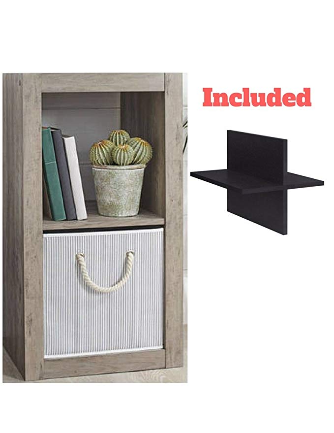 Better Homes and Gardens 2-Cube Organizer in Rustic Gray with Quad Cube Storage Shelf