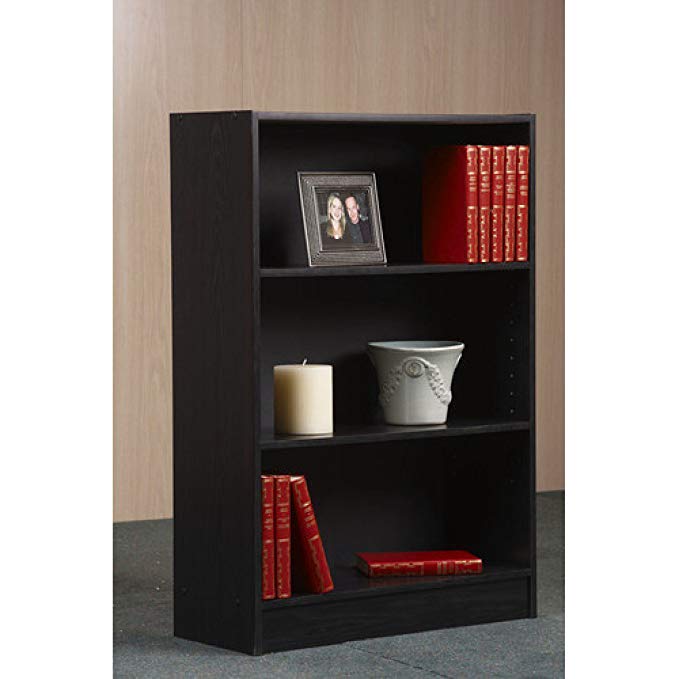 Mainstays Wide 3-Shelf Bookcase (Black)