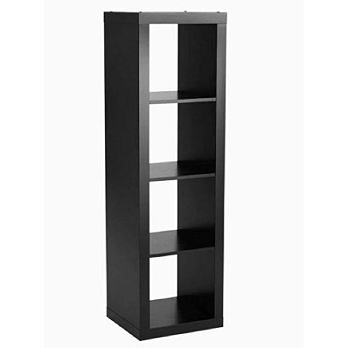 Better Homes and Gardens 4-Cube Organizer Storage Bookcase Bookshelf (Solid Black)