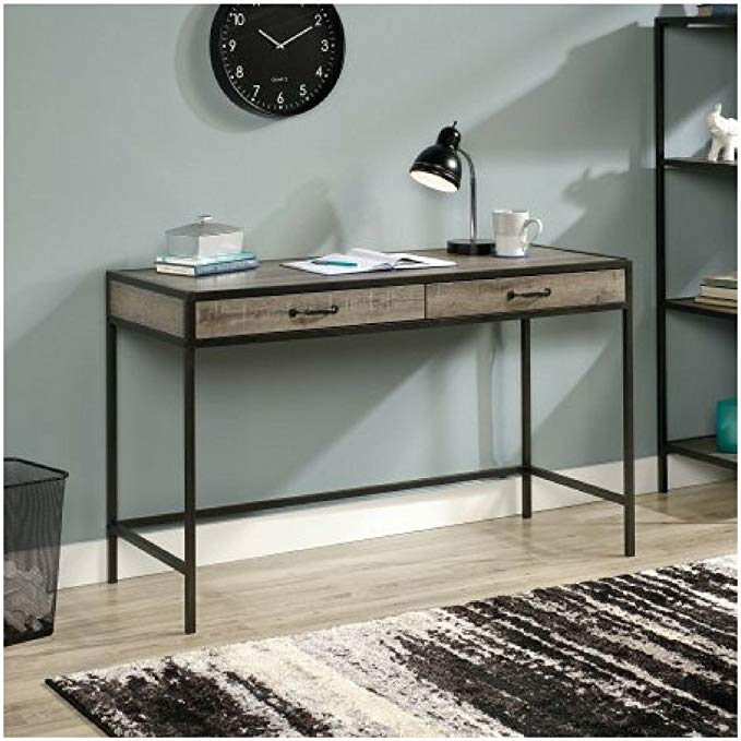 Classic Design Mainstays Stylish Metro Home Office Desks with Two Drawers (Grey Oak)