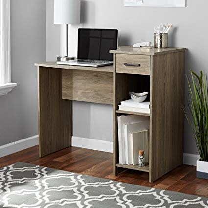 Stylish & Affordable Student Computer Homework Desk, Great for Dorms or Apartments, Features Drawer, Adjustable & Fixed Shelf, Great Assortment of Multiple Finishes & Colors! (Rustic Oak)