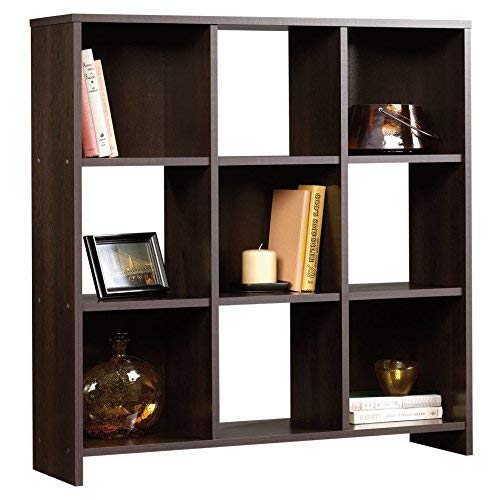 Horizontal Bookcase Cube Unit In Cinnamon Cherry Wood Finish, Includes 3 Shelves, Perfect Storage For Books And Framed Photos